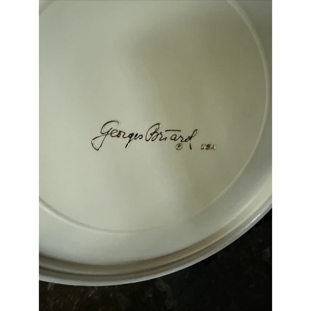Georges Briard White Ice Bucket - MCM Mod Space Age Lucite Handle VTG